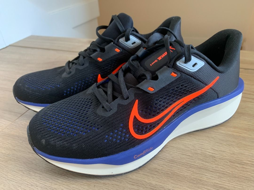 Brand New Nike Mens Quest 6 Black/Hyper Crimson Running Shoes (Category: Footwear) located in Vancouver. Submitted by eddymong2355175 (Listing ID 1448077438, Image 1). Description: - Brand New, never worn - Colour: Black / Astronomy Blue / Pale Ivory / Hyper Crimson - Style: FD6033-008 - Size: US 9.5 / UK 8.5 / EUR 43 - A super comfortable and supportive midfoot fit band helps keep you stable for your miles - Plus, a super-soft midsole foam help 