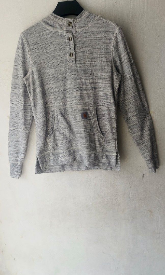 Carhartt women's jacket (Category: Coats, Jackets and Outerwear) located in Angeles City. Submitted by bapthrift (Listing ID 1447889330, Image 2). Description: Carhartt Newberry French Terry Hoodie in Gray Color Size XS Excellent Condition Color Rate 9.5/10 Sleeves Length 24 W17xL24 650 + Shipping.