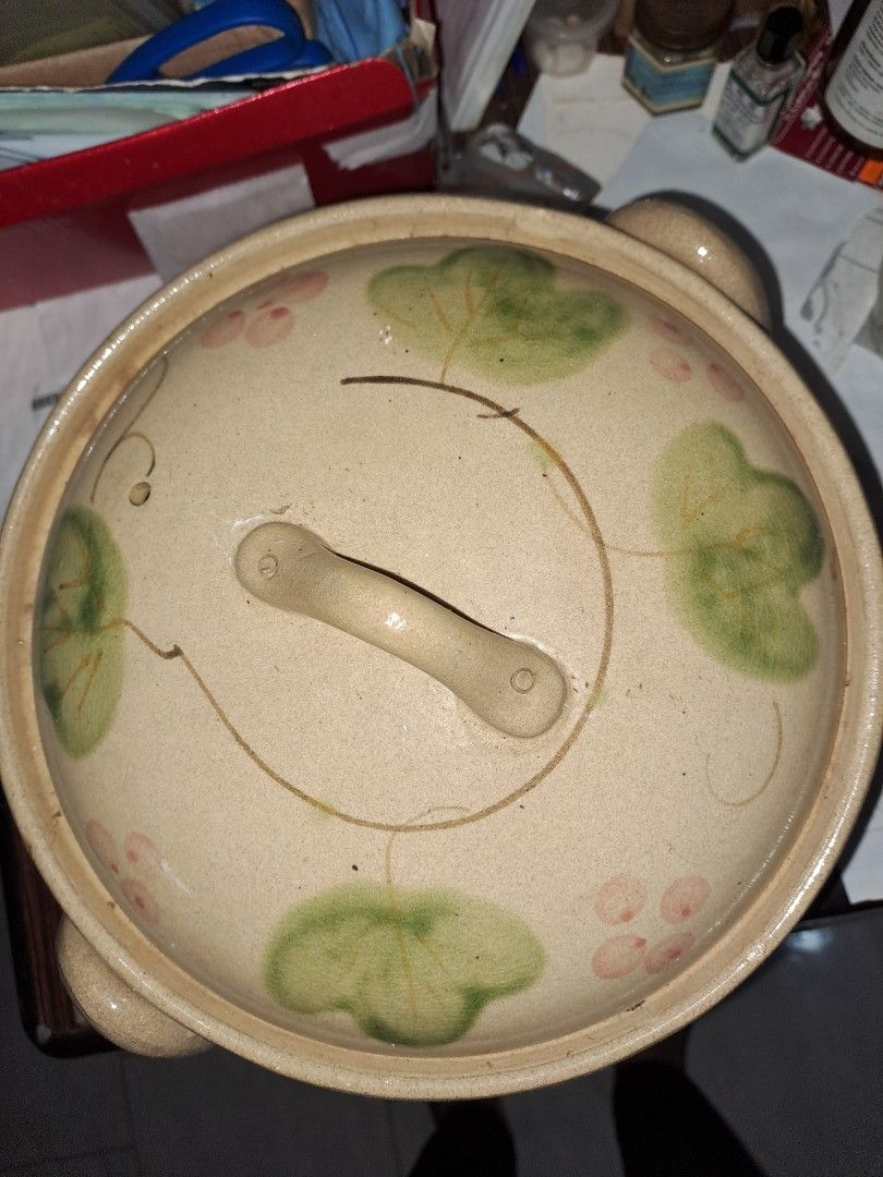Ceramic Pot with Lid - Floral Design