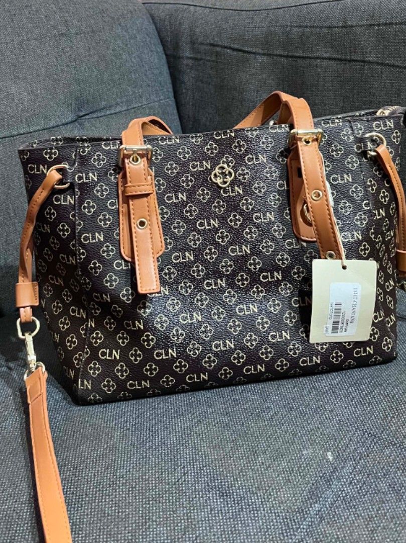 CLN Chantana Bag in Coff/Tan (Category: Tote Bags) located in Urdaneta. Submitted by patchi____ (Listing ID 1447983727, Image 2). Description: Never been used. Naitambak lang po. - Brown CLN tote bag - Signature monogram print - Adjustable sling strap included - Multiple interior compartments for organization - Elegant gold hardware details - Brand new with tag still attached - Ideal for daily use or travel.