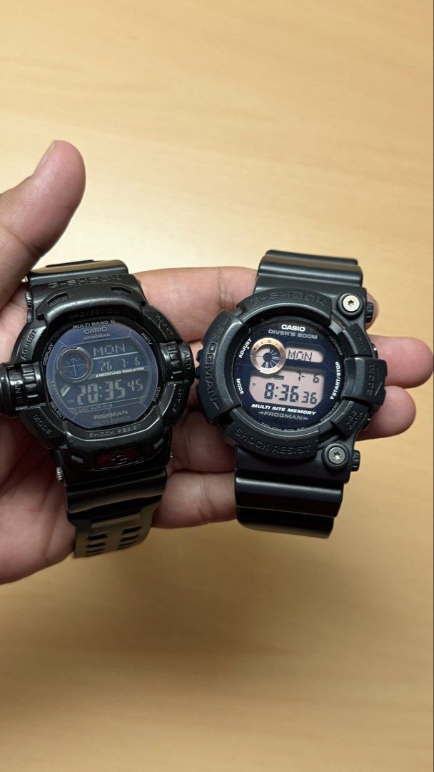 combo - gshock riseman & frogman (Category: Watches) located in Bayan Lepas. Submitted by qwertyuiops00 (Listing ID 1448073669, Image 1). Description: original g shock riseman gw9200-mbj , senaor semua oke takde rosak & gshock frogman gw200-ms1 polis evo.