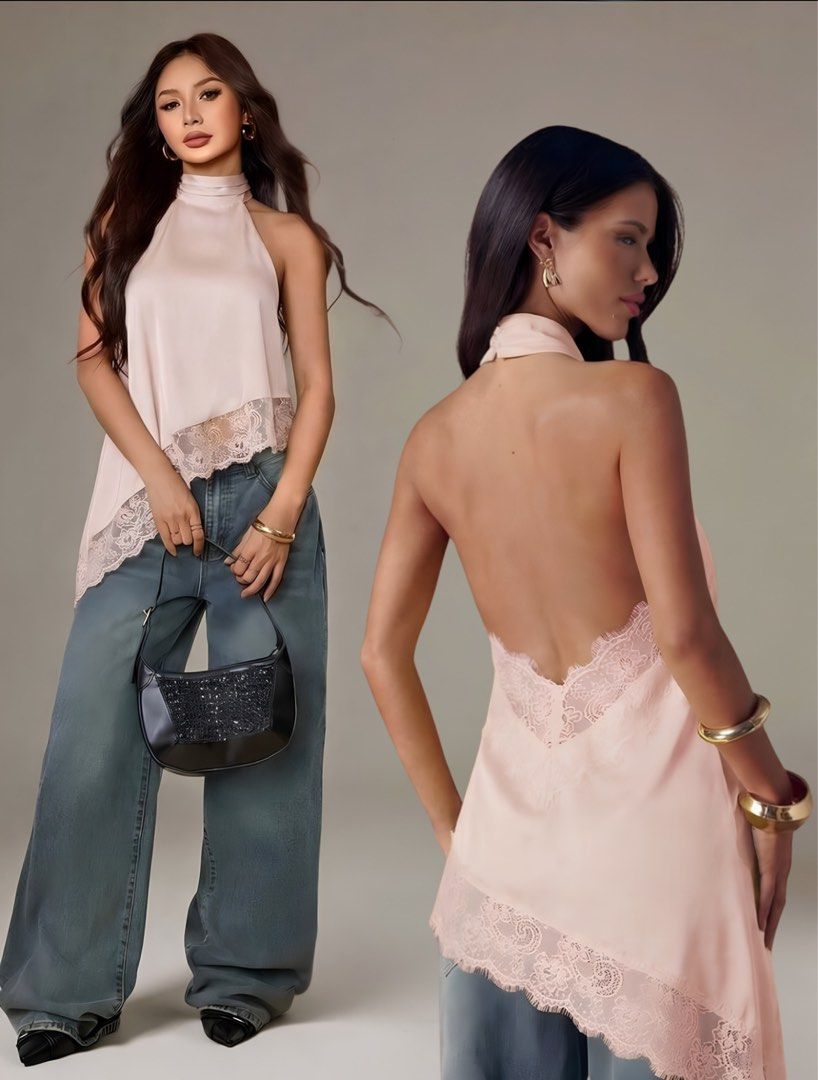 Coral Pink Lace Halter Top (Category: Sleeveless) located in Manila. Submitted by from_elle (Listing ID 1447939815, Image 1). Description: XS-Small Backless NO LAST PRICE BRAND NEW Hi! Before buying please note: 💗Mode of Payment: 🧾 GCASH 🏦 GOTYME ❗️NO TO COD TRANSACTIONS❗️ 💗Mode of Delivery: 🚚Lalamove/Grab (sameday delivery, Deliv fee depends on location) 🚚SPX (Delivery Days Depends on Location and Courier Branch) (Est Delivery days: 1-3 Da