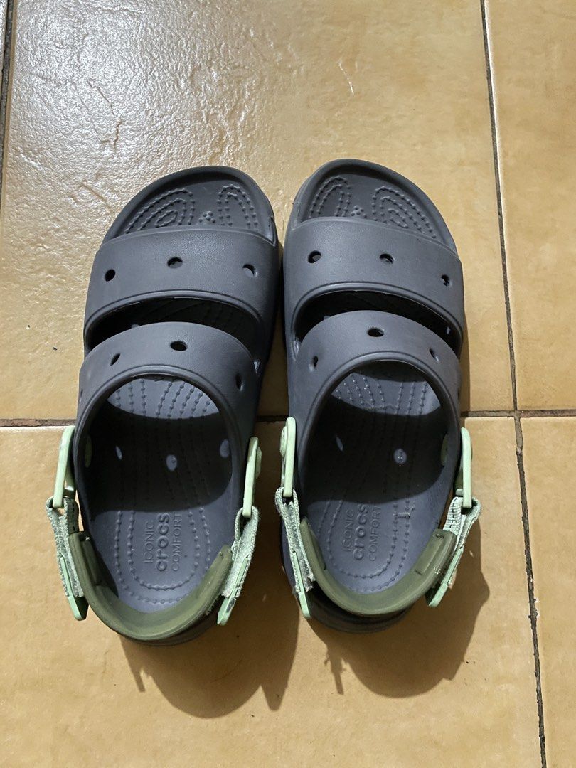 Crocs Classic All Terrain Sandal in Black (Category: Slippers & Slides) located in Manila. Submitted by lrsaints (Listing ID 1447900239, Image 2). Description: -Original bought in Canada - Dark Blue Crocs sandals with light green accents - Dual strap design - Iconic Crocs comfort footbed - Perfect for casual wear - Please check photos for detailed condition -lightly used -payment first Mod: lalamove, J&T, LBC Mop: Gcash, Maya, Bank Transfer.