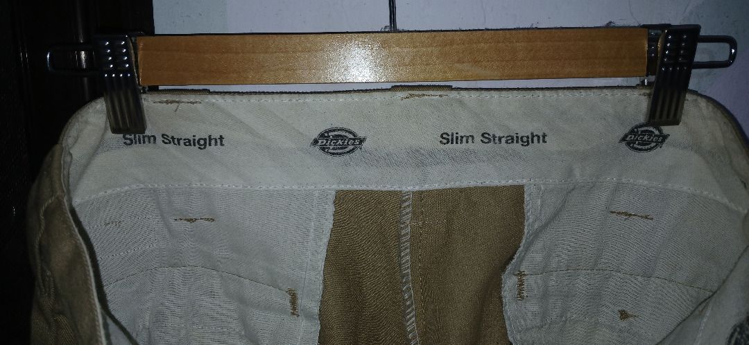 Dickies 873 Slim Straight Khaki Work Pants (Category: Jeans) located in Quezon City. Submitted by norea (Listing ID 1447895444, Image 3). Description: - Dickies Work Pants - Size 30x32 on tag - Slim Straight Fit - Slightly low-rise - Classic Khaki Color - Durable Material - Button and Zip Closure - Belt Loops - Ideal for Everyday Wear.