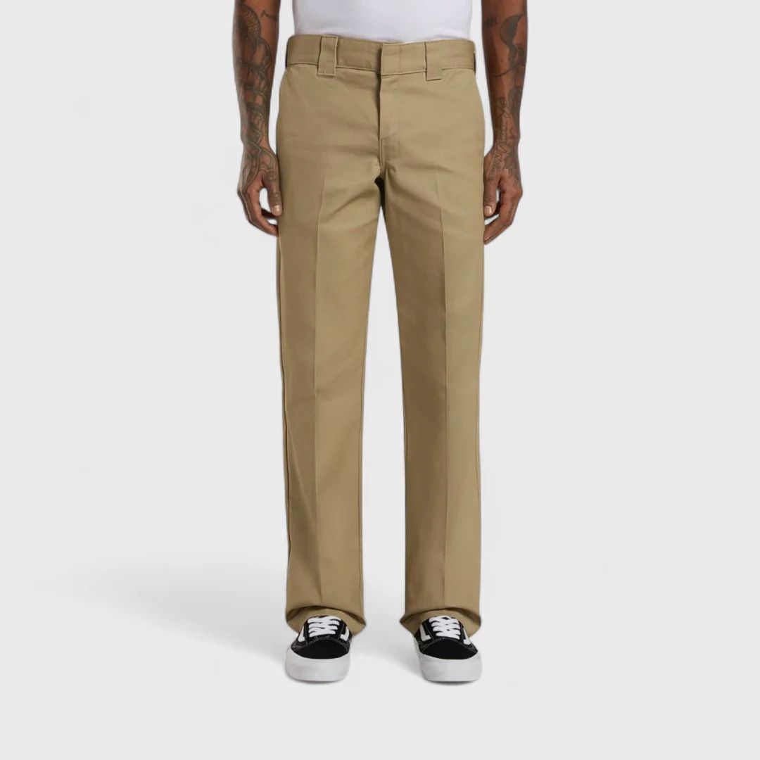 Dickies 873 Slim Straight Khaki Work Pants (Category: Jeans) located in Quezon City. Submitted by norea (Listing ID 1447895444, Image 1). Description: - Dickies Work Pants - Size 30x32 on tag - Slim Straight Fit - Slightly low-rise - Classic Khaki Color - Durable Material - Button and Zip Closure - Belt Loops - Ideal for Everyday Wear.