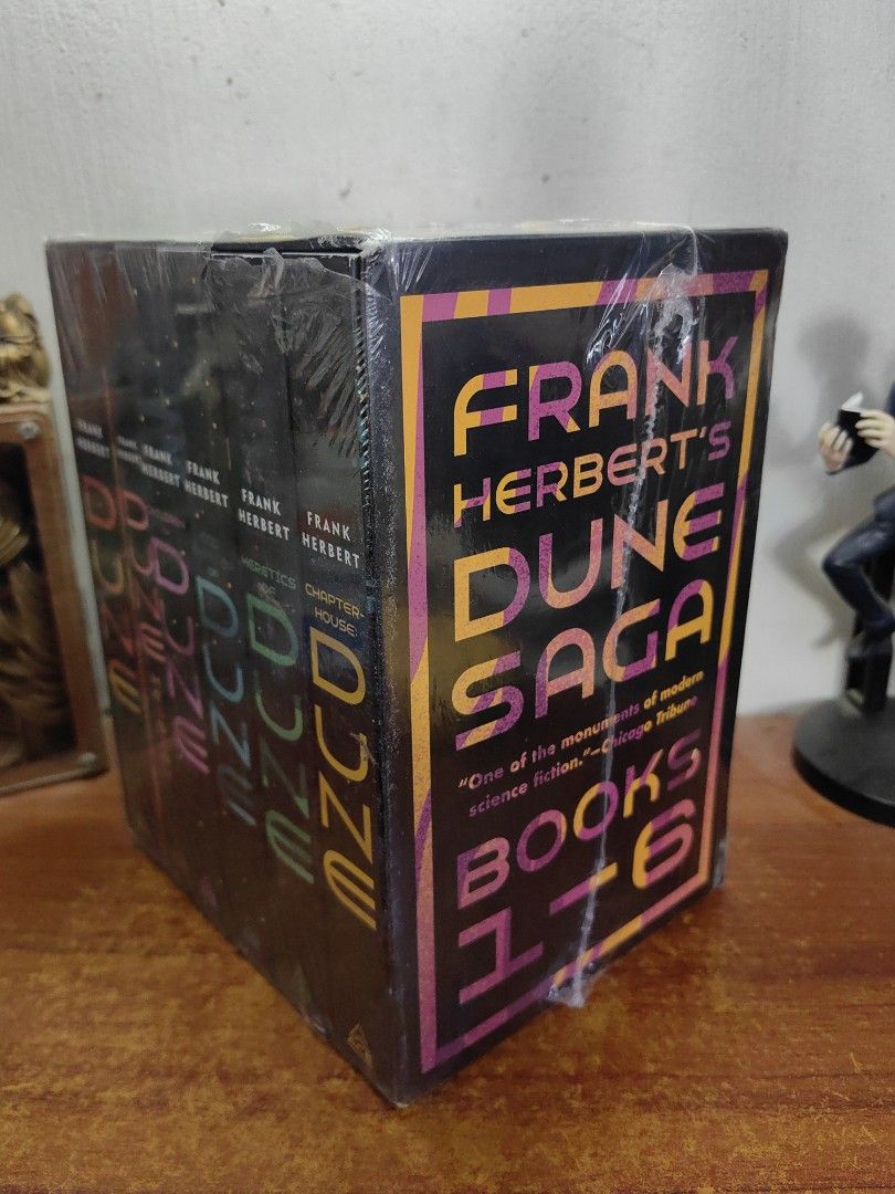 Dune Saga Complete (Category: Storybooks) located in Tarlac. Submitted by chapterse7en (Listing ID 1447963587, Image 3). Description: IMPORTANT: Serious buyers only. Lowballers and unresponsive buyers who ghost the chat, picky and hassle transaction will be automatically BLOCKED. Please do not message if you have no real intention of purchasing. Thank you for respecting my time. Brandnew Trade Paperback Minor dents on its box due to transit from 