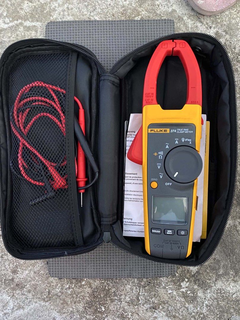 Fluke 374 Clamp Meter with Case and Manual (Category: Construction Tools & Equipment) located in Calamba. Submitted by lafuks8910 (Listing ID 1447978600, Image 2). Description: - Fluke 374 FC True-RMS Wireless Clamp Meter - Tested and working condition - Includes: Clamp meter, test leads, original manual -Calibration certification - Comes with a Fluke carrying case - Perfect for all your electrical work needs -Slightly negotiable. Shipping should