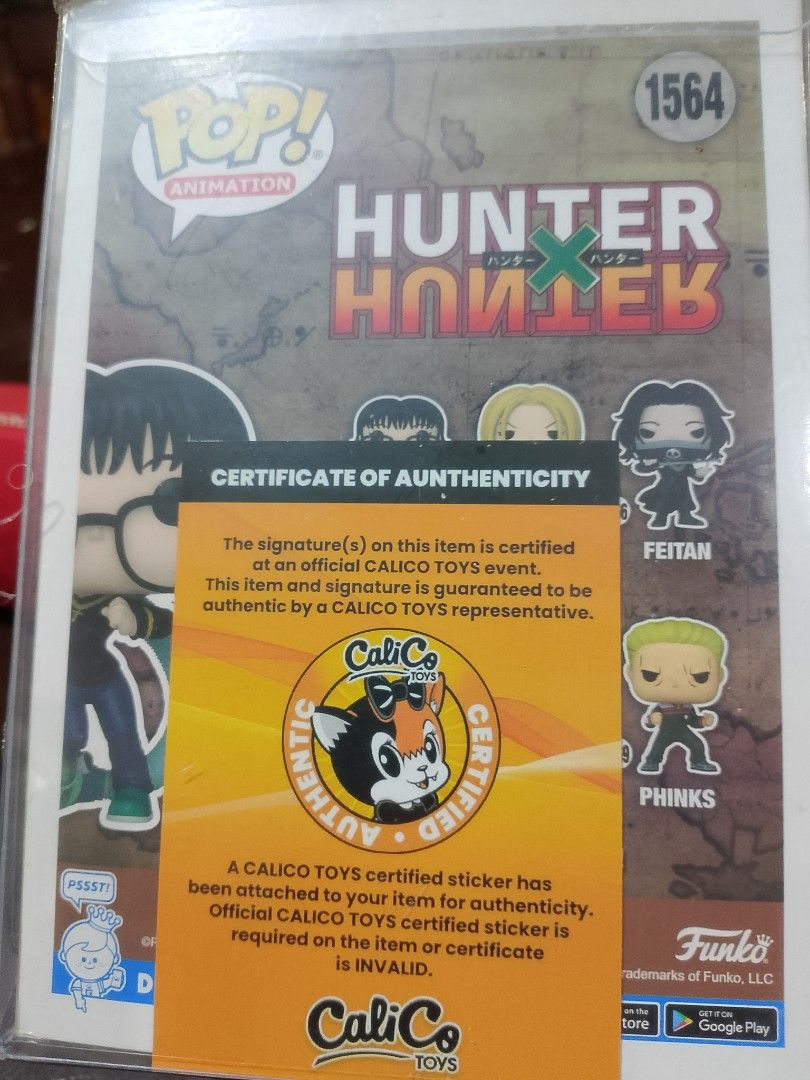 Funko Pop! Animation Hunter x Hunter Shizuku Signed (Category: Figurines & Statues) located in Calumpit. Submitted by brave_blaze1379 (Listing ID 1423832937, Image 2). Description: Funko Pop! figure features Shizuku from the Hunter x Hunter anime series. It is a vinyl figure, part of the Pop! Animation series. Figure was Signed by VA CHARMAINE ORDOVIZ Proof of Autenticity is also included in the Package Message for Any Serious Inquiries PAYMENT F