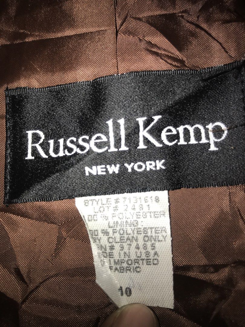 Russell kemp Fur Fux blazer light weight (Category: Coats, Jackets and Outerwear) located in Manila. Submitted by historicthrift (Listing ID 1447930594, Image 2). Description: Dimes 18X27.