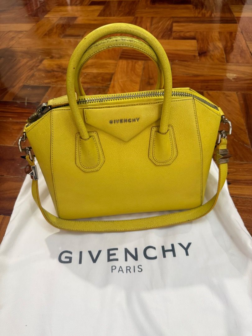 Givenchy Yellow Goatskin Leather Small Antigona (Category: Luxury Bags & Wallets) located in Quezon City. Submitted by bianxcloset (Listing ID 1447921044, Image 1). Description: .