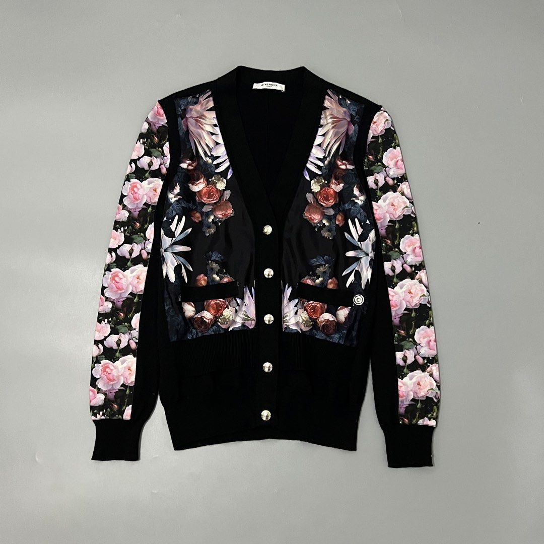 GIVENCHY-FLORAL SILK CASHMERE-CARDIGAN (Category: Others Tops) located in Cavite. Submitted by asianluxe (Listing ID 1447901155, Image 1). Description: GIVENCHY CARDIGAN FLAT MEASUREMENTS INCHES! LENGTH:24 ARMPIT TO ARMPIT:18 SLEEVE:24 SHOULDER TO SHOULDER:15.5 Guaranteed authentic Excellent condition Very presentable No flaws or damage By Ricardo tisci.