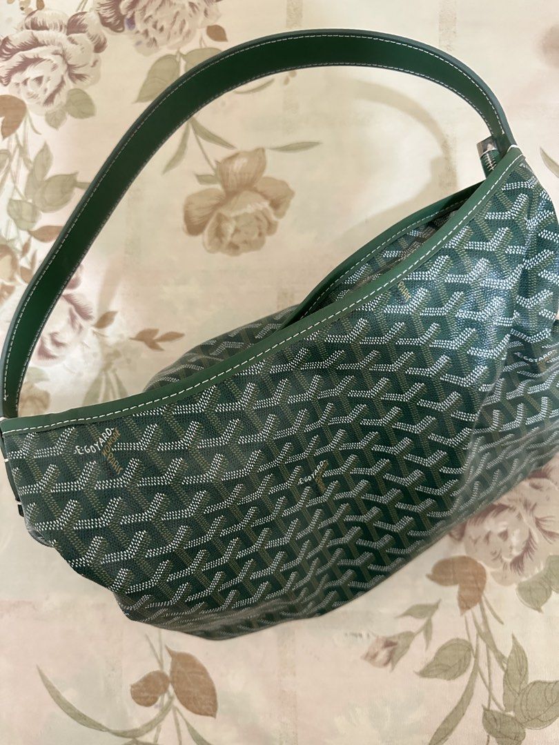 Goyard Green Monogram Hobo Shoulder Bag (Category: Luxury Bags & Wallets) located in Manila. Submitted by alysuh (Listing ID 1448005322, Image 1). Description: - Green Goyard Hobo Bag - Classic Goyardine monogram pattern - Genuine leather strap and trim - Elegant white stitching details - Spacious interior for all your essentials - Ideal for everyday use and stylish outings.