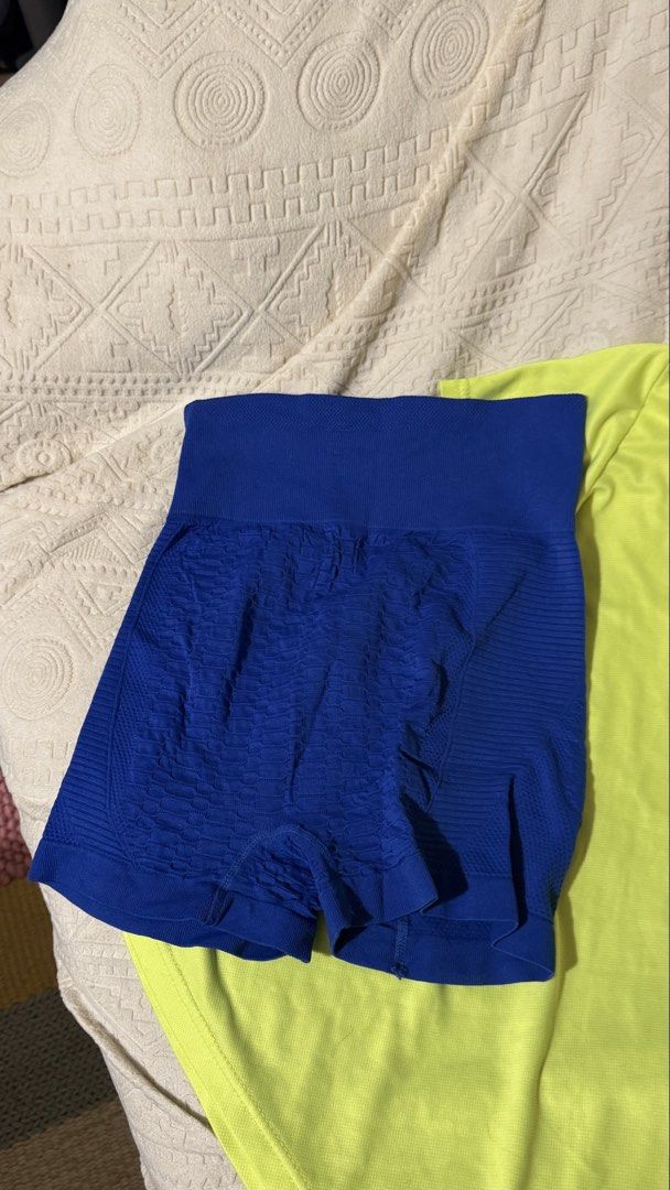 Gym Dri-Fit and Shorts Set (Category: Activewear) located in Pasig City. Submitted by jasmineas (Listing ID 1448029350, Image 3). Description: - Dri-fit gym t-shirt - Royal blue textured shorts with high waistband - Soft and stretchy fabric for ultimate comfort - Ideal for workouts, gym sessions, or casual lounging - Versatile set for active or relaxed days.