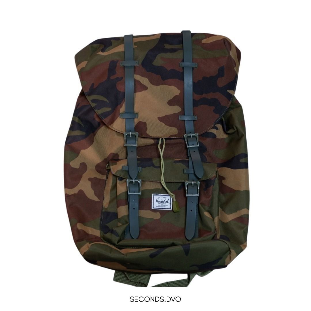 Herschel Little America Backpack 25L (Category: Backpacks) located in Davao. Submitted by seconds.dvo (Listing ID 1373453546, Image 1). Description: - 💯 Authentic - Condition: 8/10 - Issue: chipped paint on buckles - Dimensions: check last photo - Payment: Gcash, GoTyme, UB - Location: Davao City.