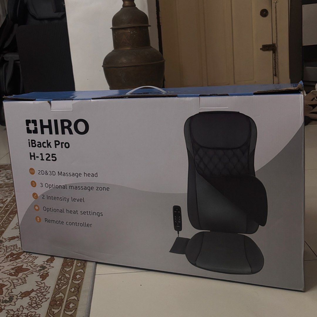 HIRO iBack Pro H-125 Massage Cushion with Remote (Category: Massage Devices) located in Las Pinas. Submitted by merakiiii (Listing ID 1448022408, Image 2). Description: HIRO iBack Pro H-125 Massage Cushion Never used! SRP P39,000 (see last pic) Selling for P25,000.