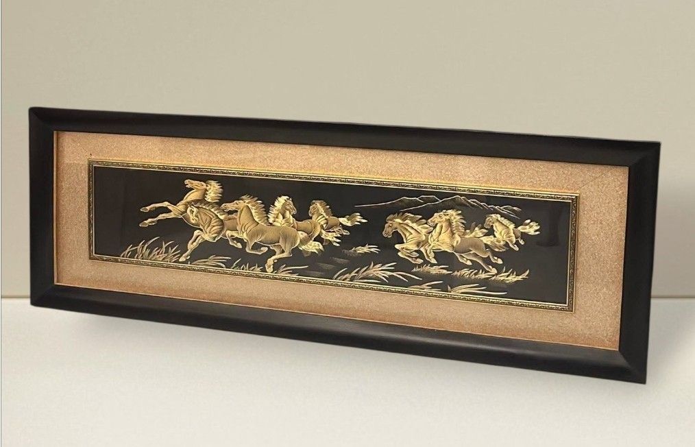 “Horse Chasing the Wind” XL 3D Wall Frame (Category: Wall Decor) located in Quezon City. Submitted by dannikkishoppe2 (Listing ID 1447893324, Image 1). Description: “Horse Chasing the Wind” XL 3D Wall Frame‼️₱8000‼️ *from Quadro Decor *excellent condition W76in x D1.5in x H26in/ (6.4ft) Please manage your expectations as there might be minimal flaws. Color may vary due to lighting, it may appear darker or lighter in person. Check photos first bef