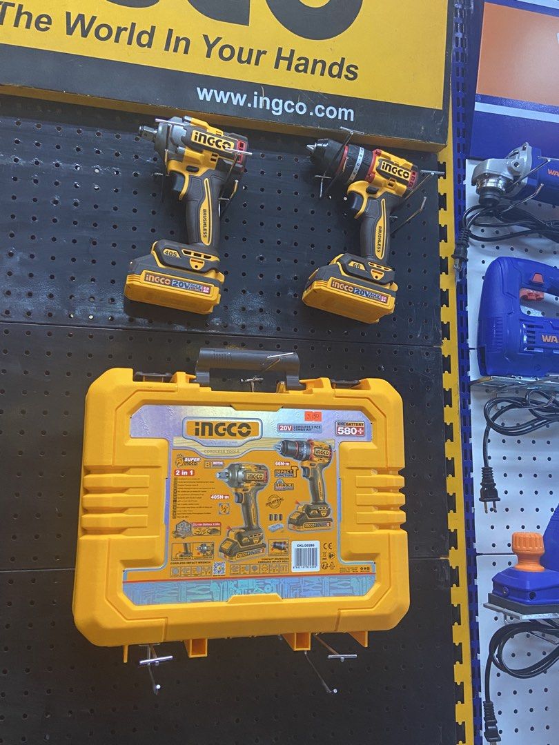 INGCO 20V Cordless Impact Wrench & Drill Combo Set (Category: Construction Tools & Equipment) located in Manila. Submitted by justineange628 (Listing ID 1447957100, Image 1). Description: 💛 INGCO CORDLESS COMBO KIT 2PCS💛 😉CKLI20286 👉 CORDLESS IMPACT DRILL -66N.M 👉 CORDLESS IMPACT WRENCH -405N.M B. 😍₱5,150 Available for Sale Construction Tools and power tools Equipment ☎️ 09935541253 List of other products: 👉 #CementMixer 👉 #WalkBehindRoad