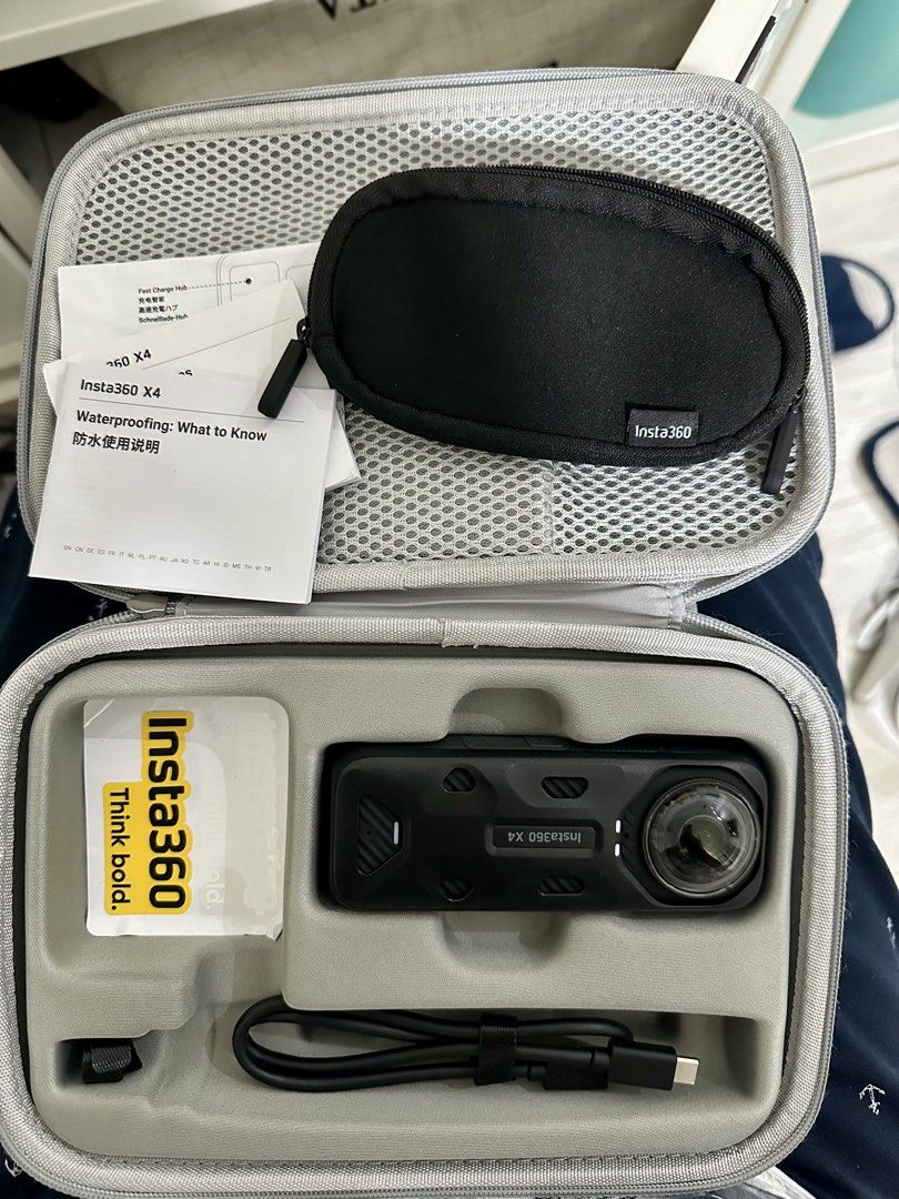 Insta360 X4 Action Camera with Invisible Selfie Sticks (Category: Cameras) located in Las Pinas. Submitted by tomarigato (Listing ID 1448001491, Image 2). Description: - Insta360 X4 Camera - Original case and accessories included - Two Insta360 Invisible Selfie Sticks - One selfie stick features a built-in tripod - Ideal for capturing all your adventures - Ready to use! RFS: Will consider this as brandnew. nagamit lang anak ko for trial tapos naw