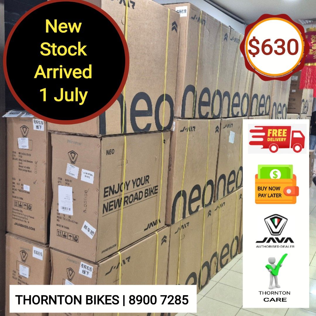 Java New | New Shipment (Category: Parts & Accessories) located in Singapore. Submitted by thornton.bikes (Listing ID 1447054833, Image 2). Description: 💰𝗔𝘂𝘁𝗵𝗼𝗿𝗶𝘀𝗲𝗱 𝗗𝗲𝗮𝗹𝗲𝗿 𝗮𝗻𝗱 𝗗𝗶𝗿𝗲𝗰𝘁 𝗜𝗺𝗽𝗼𝗿𝘁𝗲𝗿 As Authorised Dealer of Java and Direct Importer, we bring all models of Java Neo at most attractive prices to our customers. 📍𝗢𝘂𝗿 𝗝𝗮𝘃𝗮 𝗡𝗲𝗼 𝗖𝗼𝗹𝗹𝗲𝗰𝘁𝗶𝗼𝗻 𝟭𝟰" 𝗧𝗿𝗶𝗳𝗼𝗹𝗱 • 14" Neo 3 | $630 𝟭𝟲" 𝗧𝗿𝗶