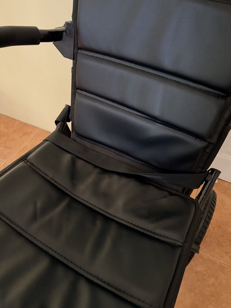 KAMBEIO Foldable Wheelchair (Category: Medical Supplies & Tools) located in Caloocan City. Submitted by princessebb (Listing ID 1447910534, Image 3). Description: Brand new condition used only twice. High-quality transport wheelchairs made of aviation aluminium alloy are lightweight, safe, and easy to use. Features include a one-piece handbrake, explosion-proof tyres, and a breathable seat cushion. Cost Php4500, selling for Php3000.