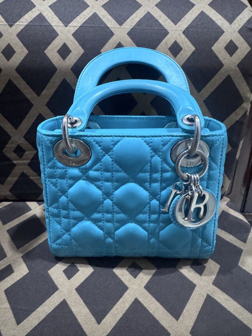 Lady Dior Mini Bag in Teal/Tiffany (Category: Luxury Bags & Wallets) located in Imus. Submitted by pguecs (Listing ID 1447945738, Image 1). Description: For sale: Authentic Dior Lady Dior mini in Tiffany/Teal color and silver hardware. No inclusions but with entrupy. Selling for 120k, slightly negotiable. RGS: need funds for a new home project. Guaranteed authentic or your money back. PM if interested. .