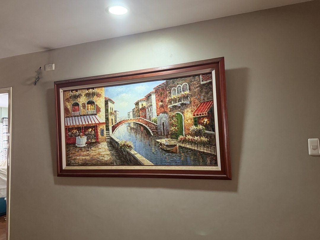 Large painting with frame (Category: Wall Decor) located in Caloocan City. Submitted by redkooky (Listing ID 1447890258, Image 1). Description: Scroll photos for measurement. I have another one on the list . Get both for 8000.