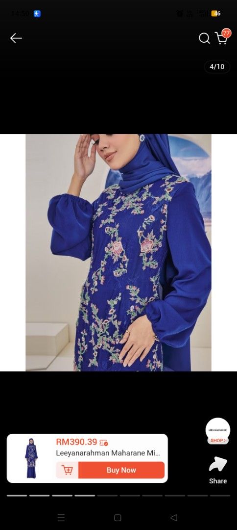Leeyanarahman Maharani Mini Kurung Royal Blue Floral Lace S (Category: Baju Kurung & sets) located in Tapah. Submitted by gurlyan (Listing ID 1447971512, Image 2). Description: - Royal blue Maharani Mini Kurung by Leeyanarahman - Intricate floral lace detailing on the top - Stylish balloon sleeves - Comes with a matching skirt - Ideal for special events - Refer to the measurement chart for accurate sizing.