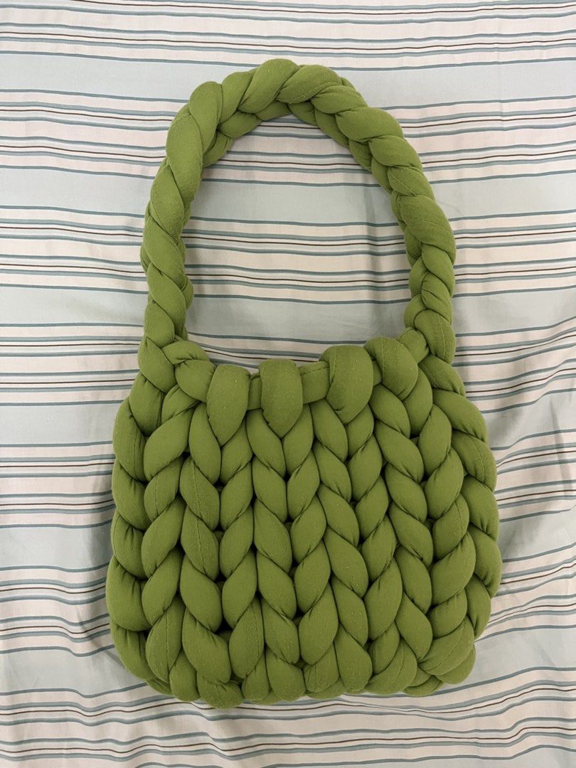 Lime green braided bag (Category: Shoulder Bags) located in Tuguegarao City. Submitted by declutterf (Listing ID 1447964927, Image 1). Description: From bkk!! Super nice statement piece.