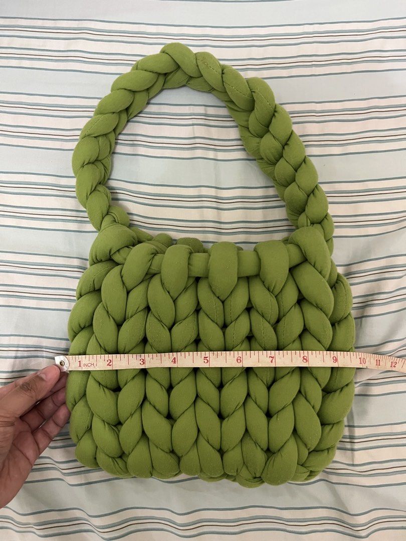 Lime green braided bag (Category: Shoulder Bags) located in Tuguegarao City. Submitted by declutterf (Listing ID 1447964927, Image 2). Description: From bkk!! Super nice statement piece.