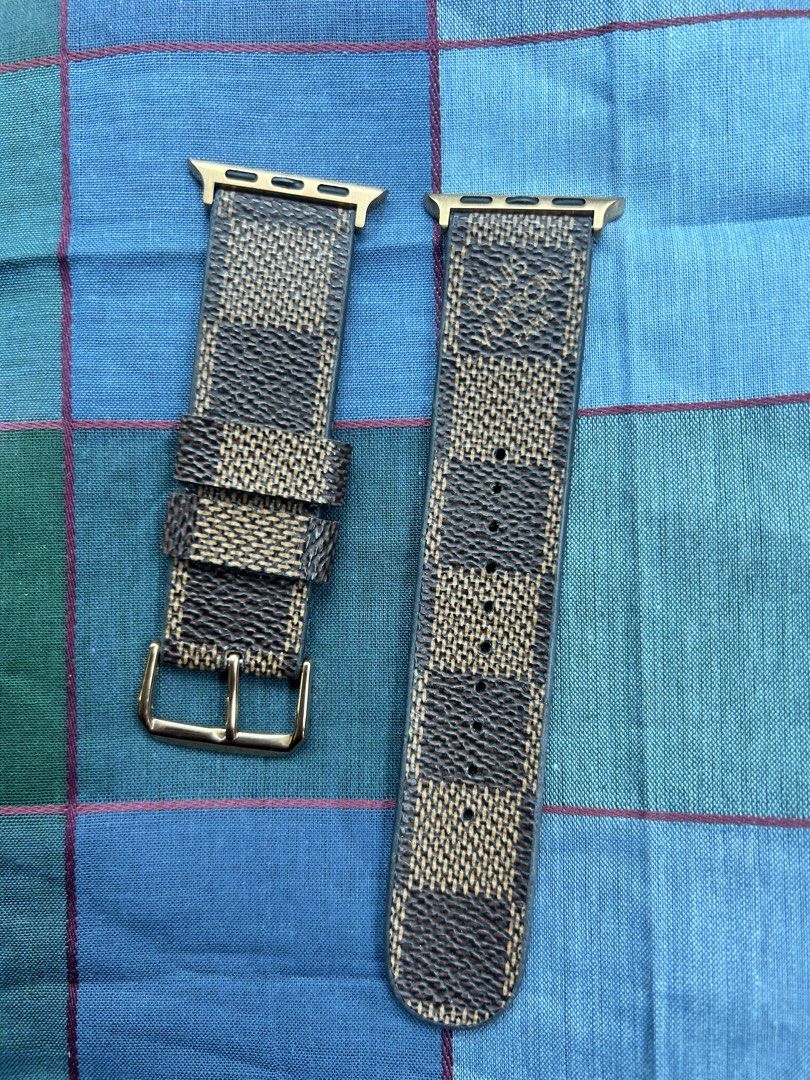 Louis Vuitton Canvas Apple Watch Band (Category: Wearables & Smart Watches) located in Bacoor. Submitted by iamgraxa (Listing ID 1447930414, Image 1). Description: - Handcrafted Apple Watch band made from authentic, pre-loved Louis Vuitton canvas. - Upcycled from legally purchased LV bags, ensuring unique designs. - Available for Apple Watch sizes: 38-41mm and 42-45-49mm. - Hardware options: Silver, Gold, Black, and Rose Gold. - Each band is a un