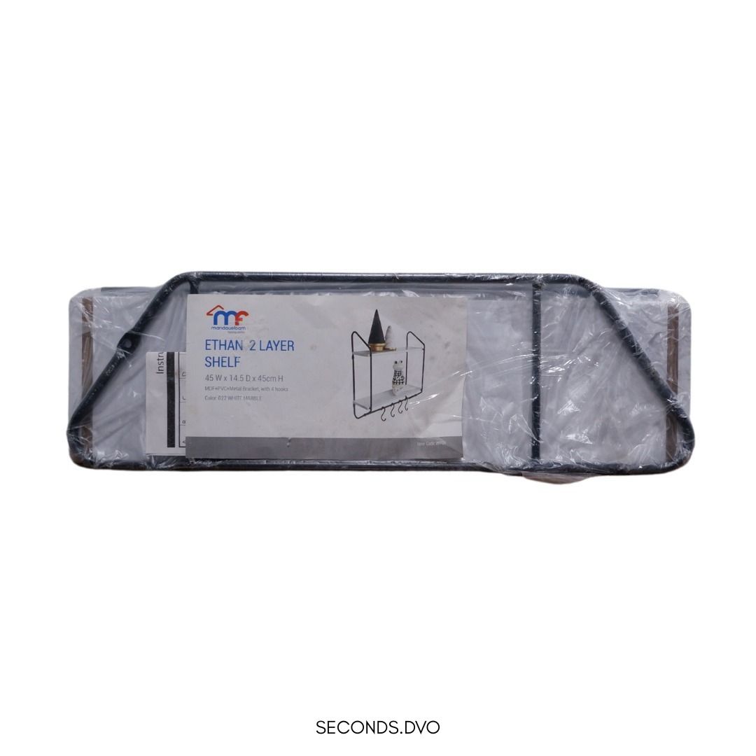 Mandaue Foam Ethan 2 Layer Shelf (Category: Shelves, Cabinets & Racks) located in Davao. Submitted by seconds.dvo (Listing ID 1374271481, Image 3). Description: - Dimensions: check last photo - Payment: Gcash, GoTyme, UB - Location: Davao City.