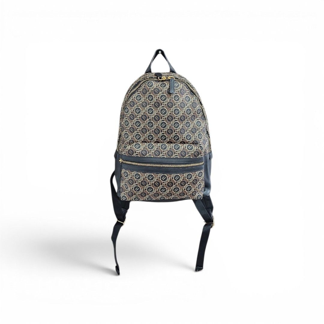 Marc Jacobs Signet Leather Canvas Backpack (Category: Luxury Bags & Wallets) located in Manila. Submitted by shio_gray (Listing ID 1447897871, Image 1). Description: Authentic H 15 x W 10 x D 4.5 inches.