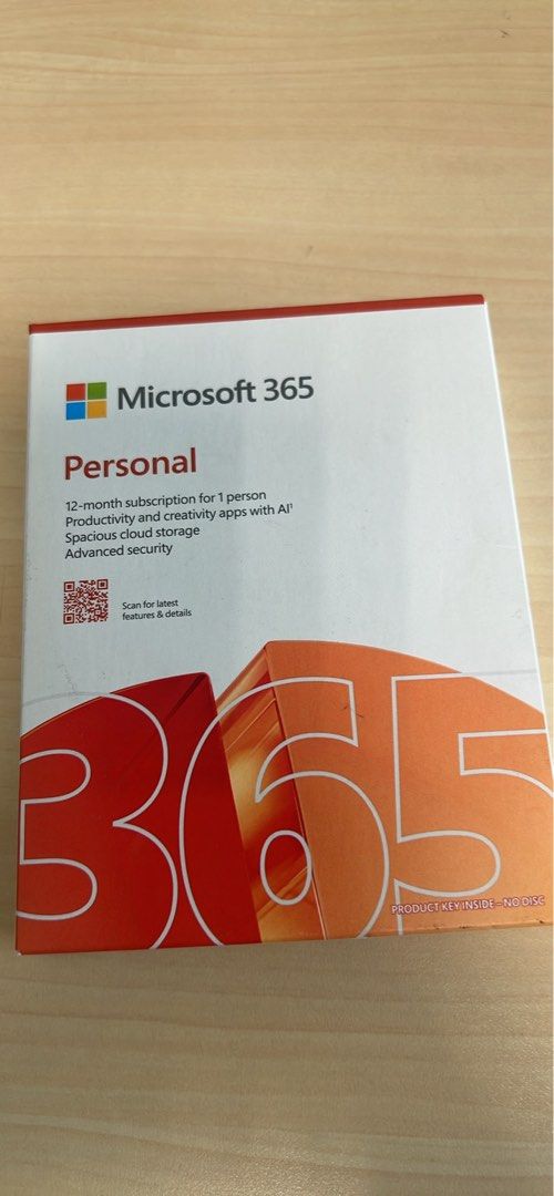 Microsoft 365 Personal 12-Month Subscription (Category: Office & Business Technology) located in Makati City. Submitted by raphaeljos65792 (Listing ID 1447955397, Image 1). Description: - 12-month Microsoft 365 Personal subscription - For one user, and Family sharing - Includes productivity & creativity apps with AI features - 1TB cloud storage - Advanced security features - Product key inside (no disc included).