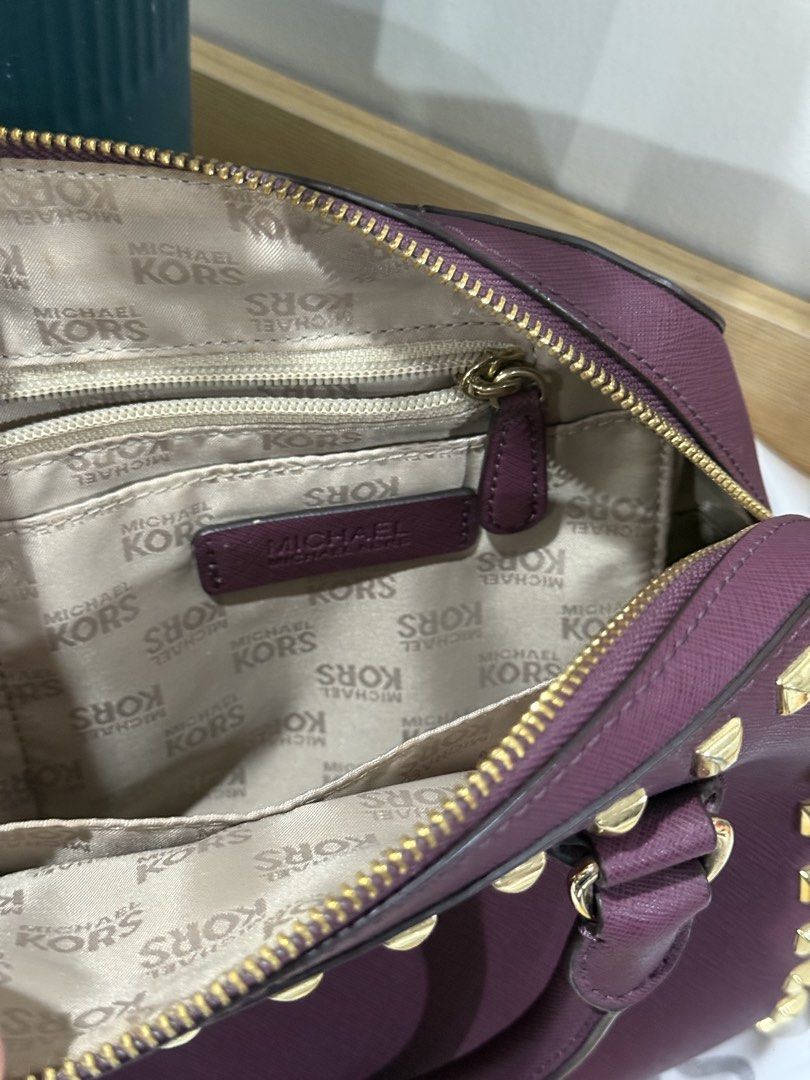 MK Purple Studded Saffiano (Category: Luxury Bags & Wallets) located in Angeles City. Submitted by vhiejg (Listing ID 1447945354, Image 2). Description: Original MK with dust bag and Care Card. Used a few times only. Slightly Nego. Can meet up at SM Clark. Shipping thru Ibc. Kindly for more info..