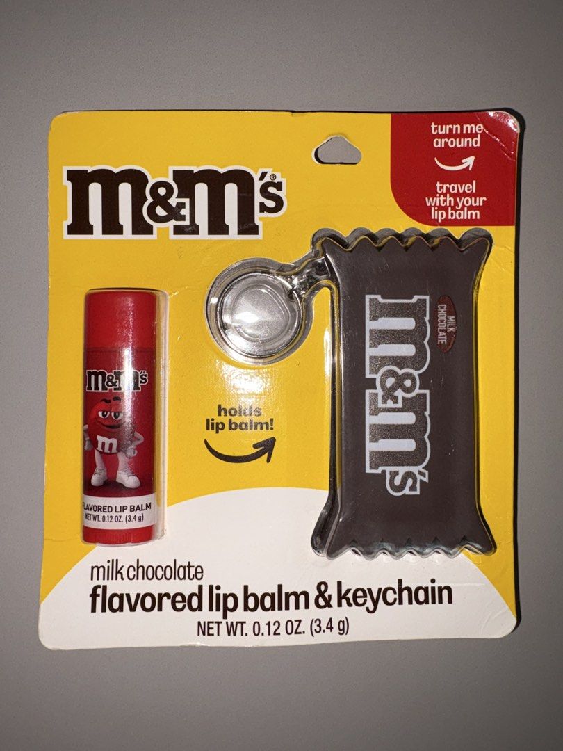 M&M lip balm and keychain (Category: Character Goods) located in Quezon City. Submitted by jennybug (Listing ID 1447890939, Image 1). Description: M&M lip balm and keychain Never used Still in original package.