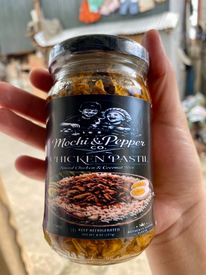 Mochi & Pepper Chicken Pastil (Category: Packaged & Instant Food) located in Manila. Submitted by mosesxmochi (Listing ID 1447941353, Image 3). Description: Homemade Chicken Pastil made available in a bottle.