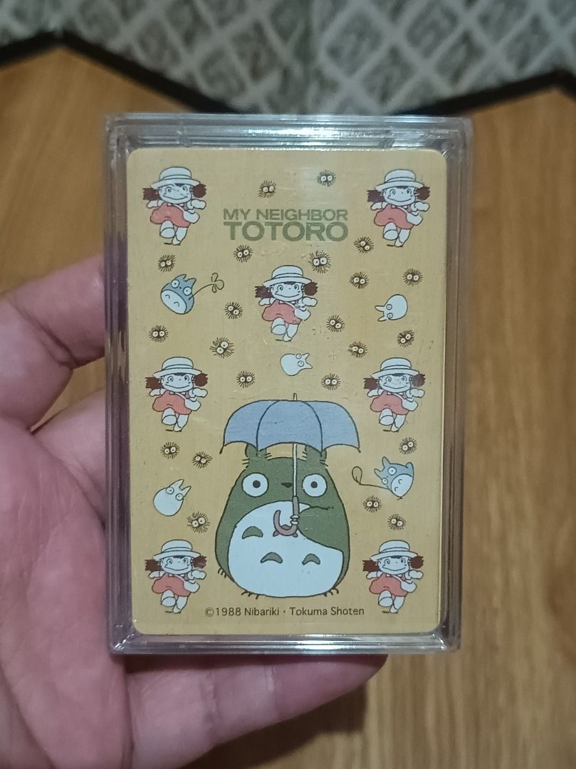 My Neighbor Totoro Playing Cards Deck (Category: Board Games & Puzzles) located in Makati City. Submitted by nyxhemera26 (Listing ID 1447919055, Image 2). Description: My Neighbor Totoro Playing Cards Deck - Vintage My Neighbor Totoro playing cards - Features adorable Totoro and Satsuki illustrations - Brand new, sealed in original packaging - Ideal for Studio Ghibli fans and collectors - A fun and unique addition to any card game collection.