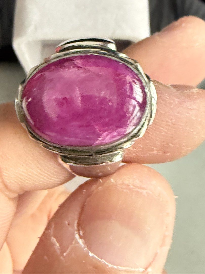 Natural Ruby (Category: Jewelry) located in Singapore. Submitted by ranosky76 (Listing ID 1447949468, Image 2). Description: Natural Ruby weight with ring 56.50ct diameter 20.3mm x 14.3mm x 7.3mm comes with monel ring size 22 or US 10.5.