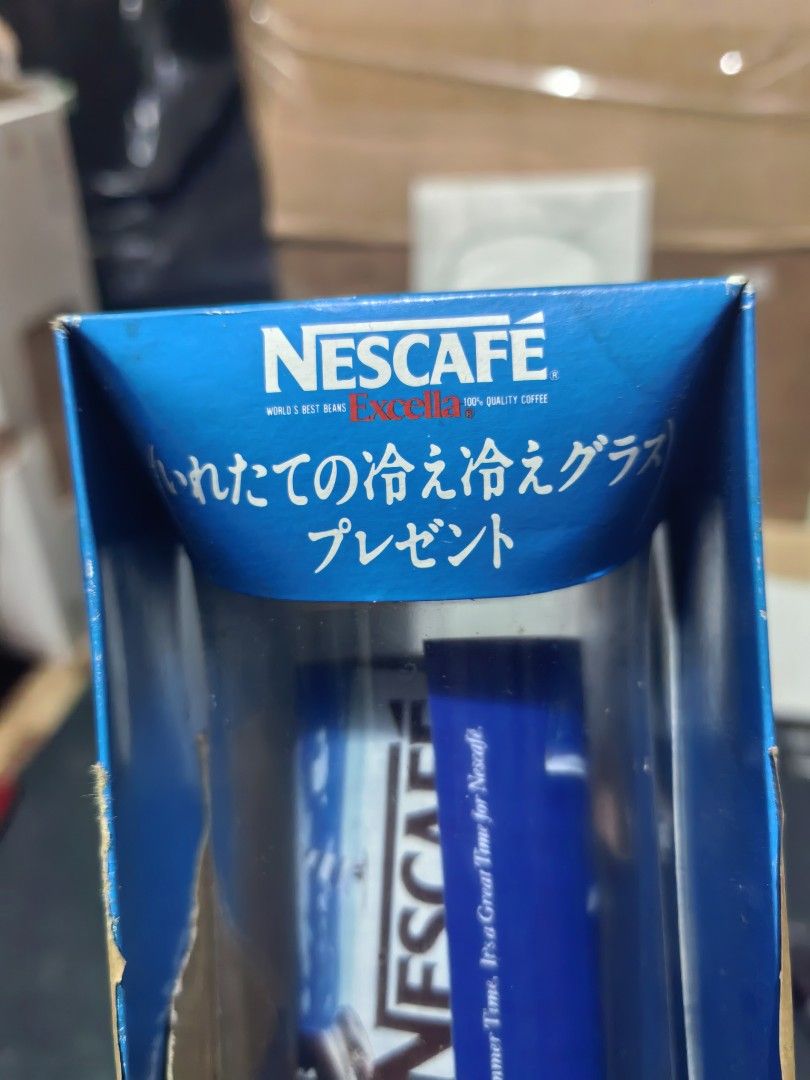 Nescafe Excella Glass Tumbler (Category: Other Kitchenware & Tableware) located in Cebu City. Submitted by dudes_villanueva (Listing ID 1447893072, Image 2). Description: Nescafe Excella Glass Tumbler Brand New 📌 Used as a promotional item. 📌 It is specifically designed for iced coffee with a shape that widens at the mouth and base, similar to a Rubin's vase. 📌 The packaging indicates this glass was a gift included with the purchase of specifi