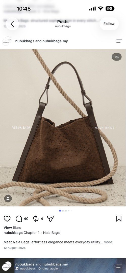 Nubuk Bags (Category: Tote Bags) located in Kuala Lumpur. Submitted by noor_fieza (Listing ID 1447900667, Image 2). Description: Nubuk bags brand local from indonesia condition still new tak pernah guna lagi. RM100 (no nego) EXCLUDE POSTAGE dapat BAG & DUST SEKALI. .