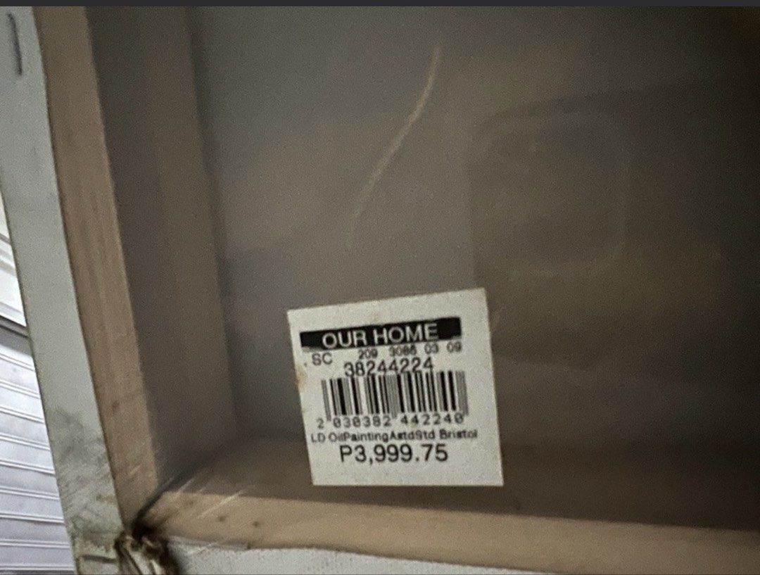 Painting without frame (Category: Wall Decor) located in Caloocan City. Submitted by redkooky (Listing ID 1447889998, Image 3). Description: Bought it from Our Home , still covered with plastic 1.7m × 0.79m. Price tag 3999 at the back .