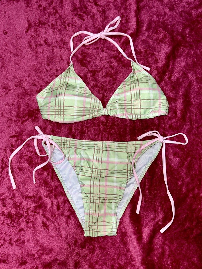 Plaid Pink Green Swimsuit (Category: Bikinis & Swimsuits) located in Paranaque City. Submitted by etherealsiren (Listing ID 1447964493, Image 2). Description: Plaid Pink Green Swimsuit ₱199 Brand New Size: Medium Comes with a Ziplock Bag.