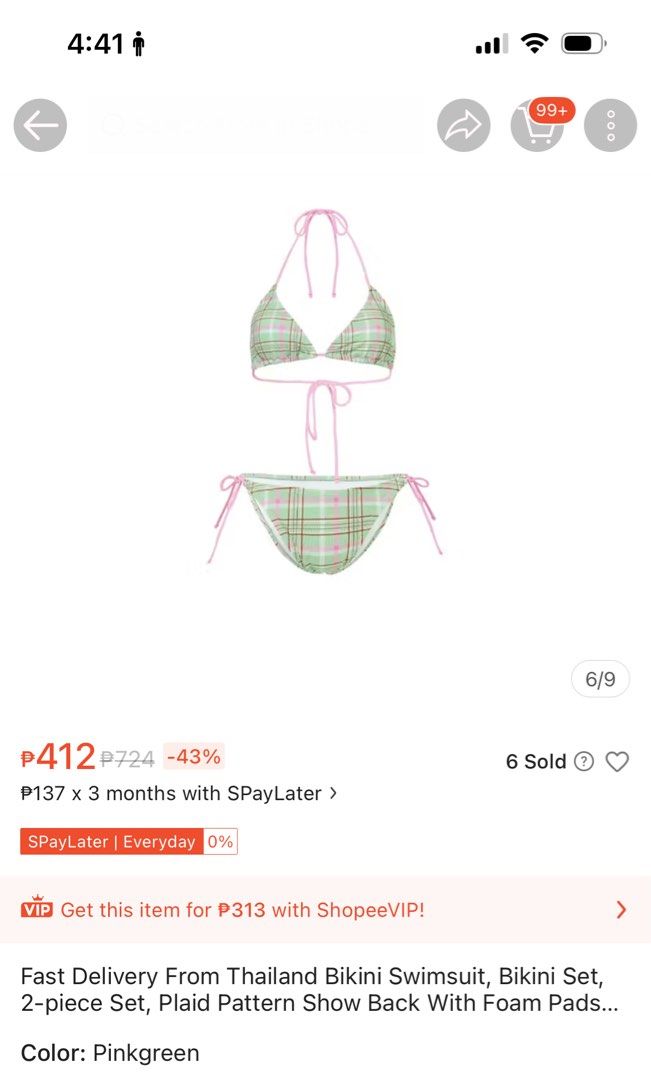 Plaid Pink Green Swimsuit (Category: Bikinis & Swimsuits) located in Paranaque City. Submitted by etherealsiren (Listing ID 1447964493, Image 1). Description: Plaid Pink Green Swimsuit ₱199 Brand New Size: Medium Comes with a Ziplock Bag.