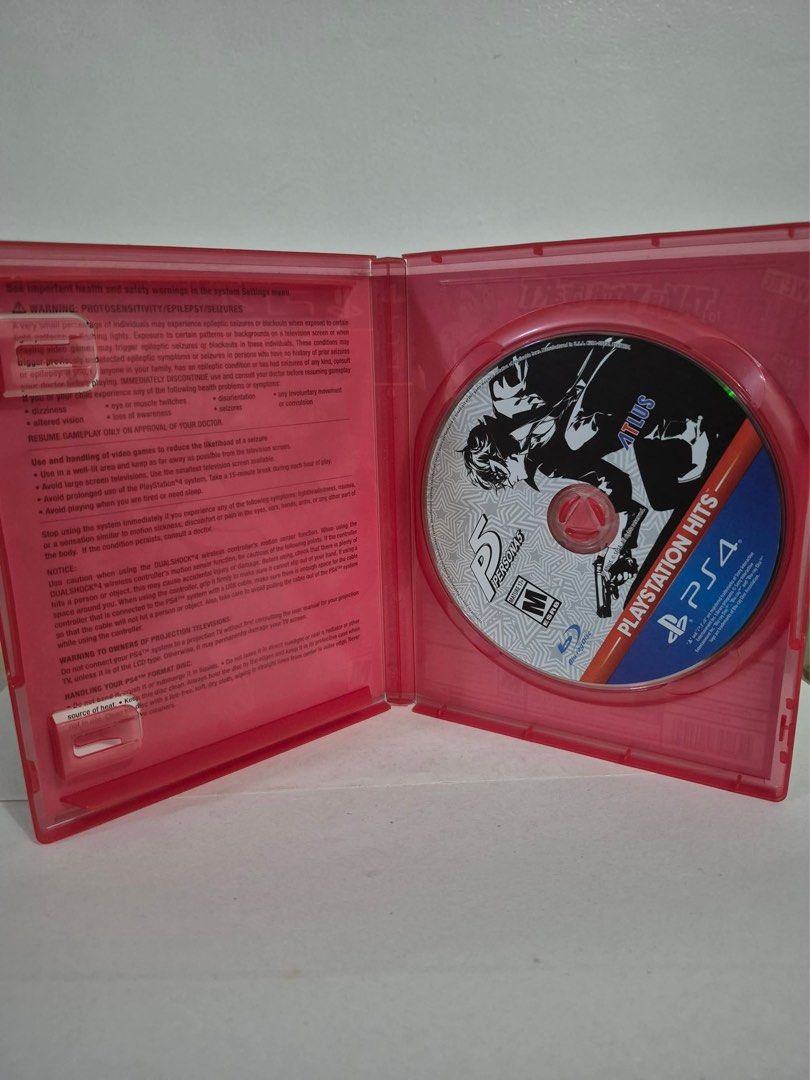 PlayStation Hits Persona 5 PS4 Game (Category: PlayStation) located in Paranaque City. Submitted by millictea (Listing ID 1448021457, Image 2). Description: - Persona 5 for PlayStation 4 (PS4) - PlayStation Hits version - Game disc included - Ready for a new owner to enjoy this amazing RPG! MOP: GCash/GoTyme/Maya/MariBank.