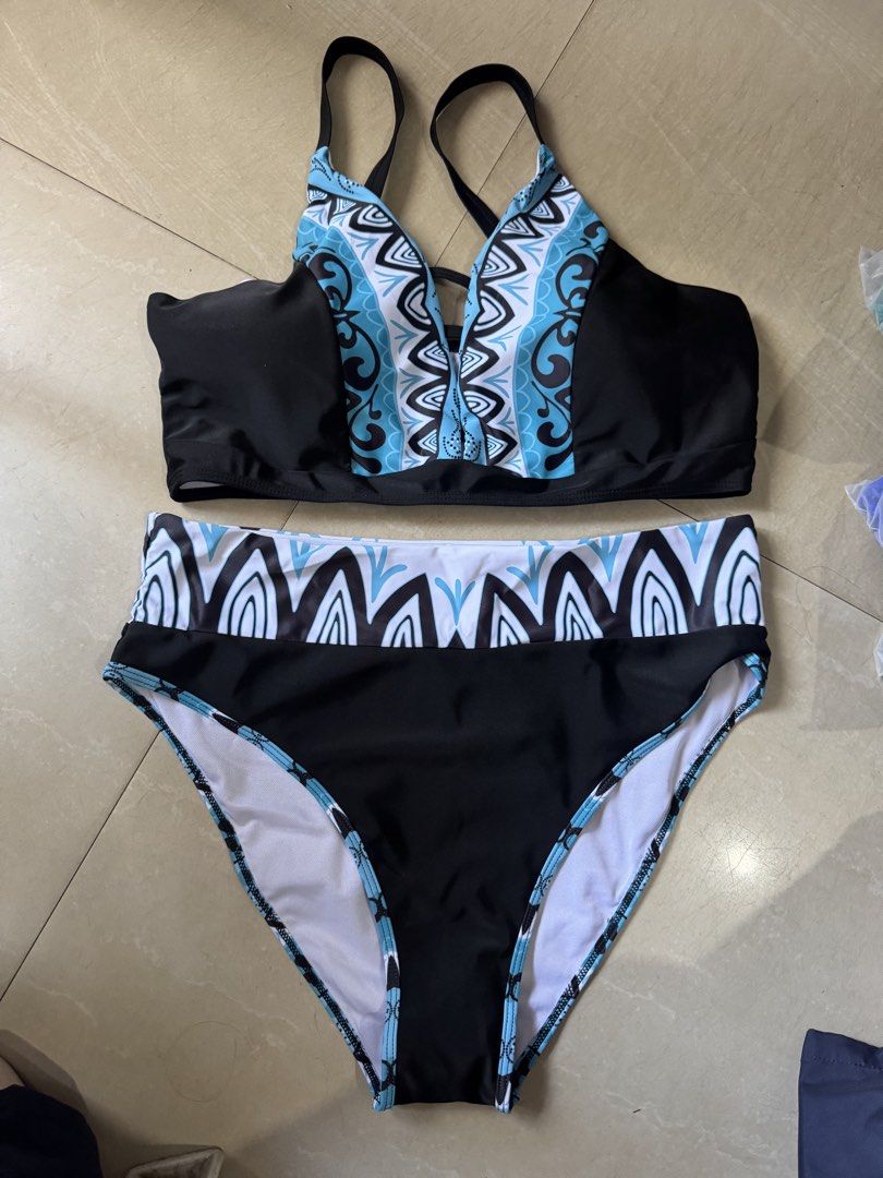 Plus Szue Tribal Print High Waisted Bikini Set (Category: Bikinis & Swimsuits) located in Valenzuela. Submitted by cutratemnl (Listing ID 1448016793, Image 3). Description: 2XL on tag.