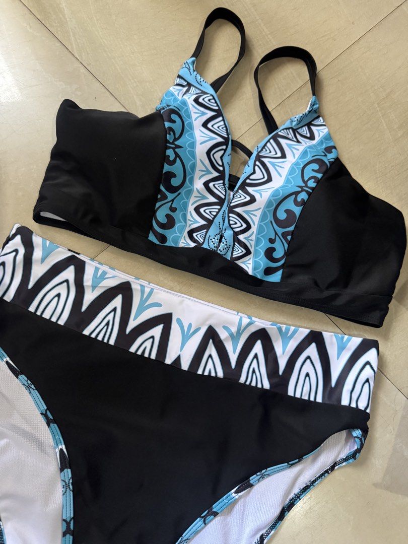 Plus Szue Tribal Print High Waisted Bikini Set (Category: Bikinis & Swimsuits) located in Valenzuela. Submitted by cutratemnl (Listing ID 1448016793, Image 2). Description: 2XL on tag.