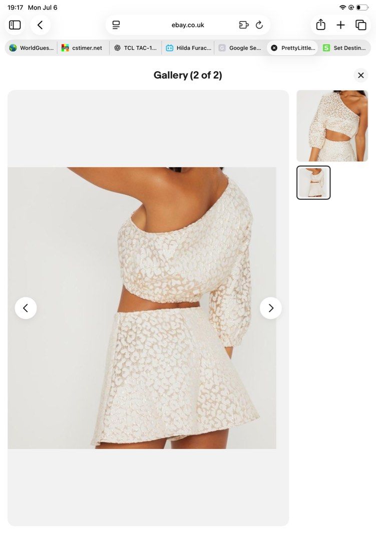 PrettyLittleThing Leopard Print One Shoulder Top & Shorts Set (Category: Sets or Coordinates) located in Bulacan. Submitted by patriciam.02 (Listing ID 1447397557, Image 1). Description: - Cute PrettyLittleThing set - Textured leopard print with metallic sheen - One-shoulder crop top with long sleeve and elasticated hem chest(38”) waist(up to 38”) length(16”) - Matching high-waisted shorts with elasticated waistband length(14”) waist(26”) hips(40