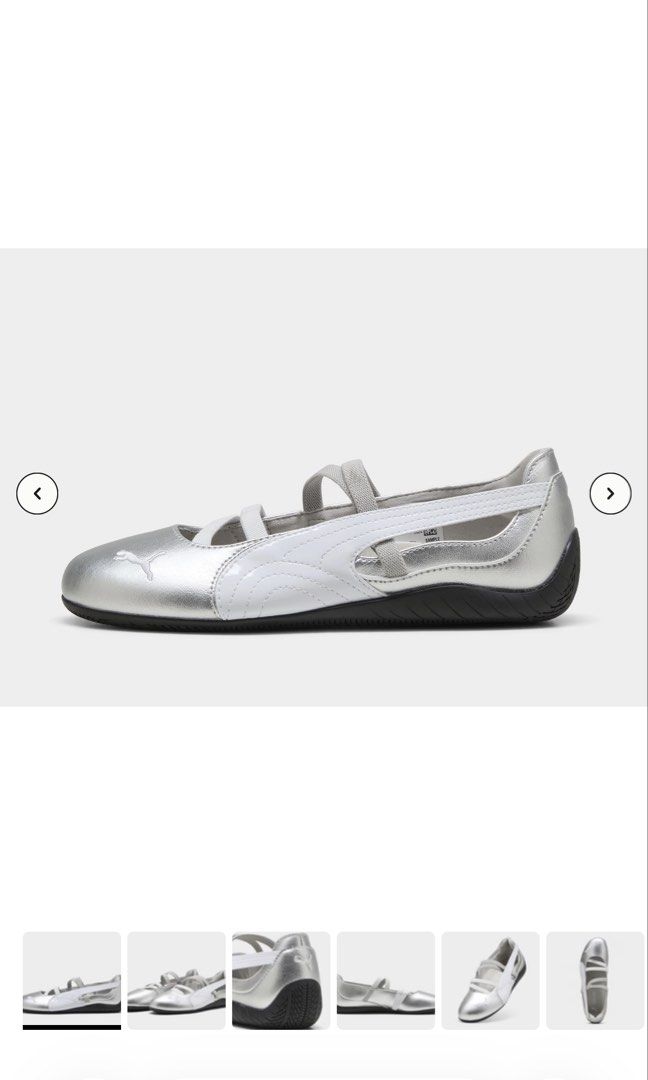 Puma Speedcat Ballet Women's (Silver) (Category: Sneakers) located in Johor Bahru. Submitted by heidikalsom (Listing ID 1447914853, Image 1). Description: Hi. Baru pakai 2 kali tapi tak sesuai sebab kaki jenis lebar depan. Detail size di last slide. Condition like new and ada kotak. Bought for RM379. Negotiable. .