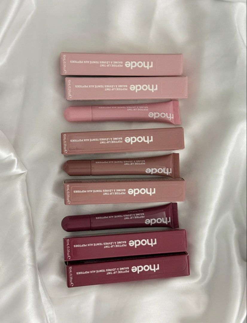 Rhode Peptide Lip Tint Balm - Various Shades (Category: Makeup) located in Manila. Submitted by amara898 (Listing ID 1447983638, Image 1). Description: - Rhode Peptide Lip Tints (tinted lip balms) - Available in multiple shades - Size: 10ml / 0.33oz each - Ideal for everyday wear.