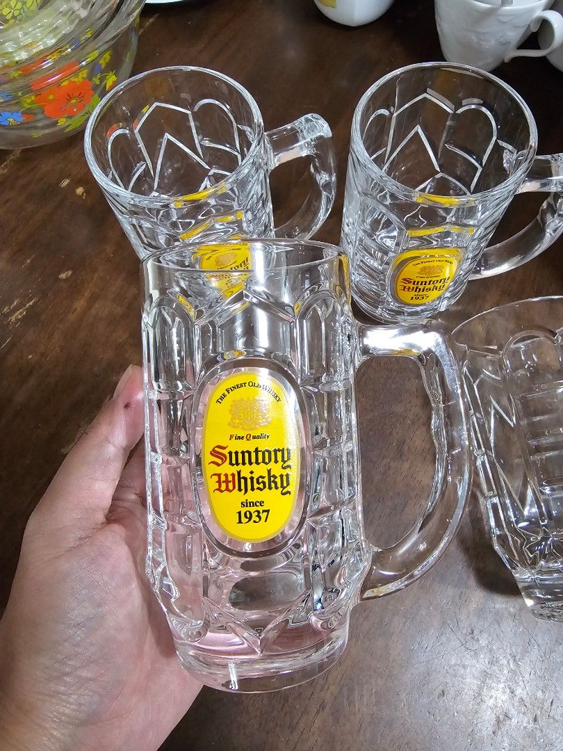 SUNTORY WHISKY Beer Mugs - Per piece (Category: Water Bottles & Tumblers) located in Quezon City. Submitted by senyoramaria (Listing ID 1447960015, Image 2). Description: SUNTORY WHISKY Beer Mugs 3 inches in diameter 5.5 inches tall Php250 each 3 pcs available.